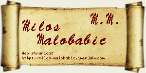 Miloš Malobabić vizit kartica